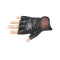 Wrist Wrap Leather Gloves - Black Multipurpose Gloves. 