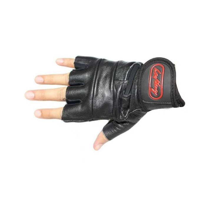 Wrist Wrap Leather Gloves - Black Multipurpose Gloves