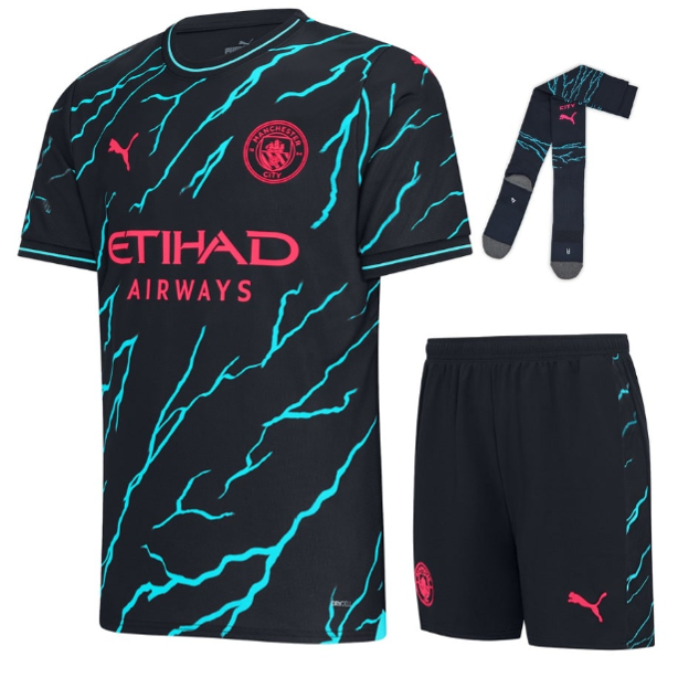 Man City third kit T Shirt and Shorts Football Kit new design 2023 2024 Adults and Kids Sizes Available Daraz.pk