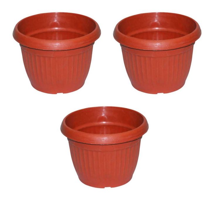 Pack of 3 Medium 7 inch Flower Pot for all size plants and flower growing dia 7 inch height 5 inch