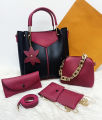 Hand bags for girls pack of 4 piece set with golden chain. 