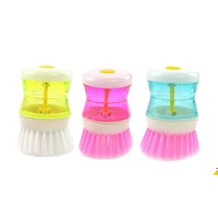 Utensil Washing Brush with Liquid Soap Dispenser