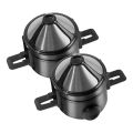 coffee filter funnel grid coffee leak tea leak filter with handle mesh leak 304 stainless steel. 