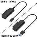 SATA To USB Adapter,USB 3.1Type C USB3 2.0 Cable 2.5 HDD External Hard Drive Converter For Laptop SSD 22 Pin SATA III USB Cable. 