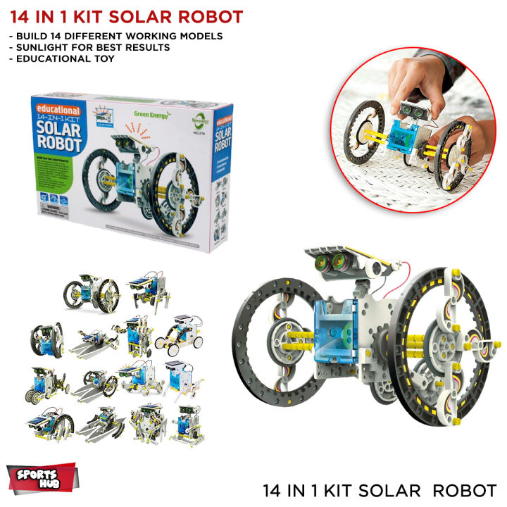 STEM Solar Robot Kit for Kids 14-in-1 Educational Toy Creation Science Toy Solar Power Building Kit DIY Assembly Solar Operated Robotic Set for Kids Teens and Science Lovers