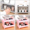 Double-Layer Mini Kitchen Rack Storage Organizer, Detachable Non-slip Two-layer Hollow Storage Shelf for Kitchen Bathroom. 