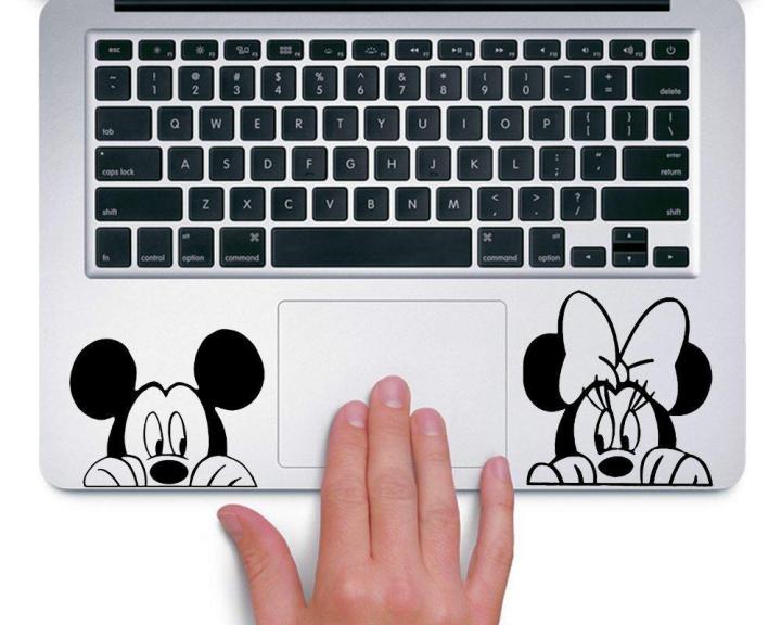 Laptop Sticker - Mickey and Minnie Peeking Up Disney - for Laptop Trackpad Vinyl Sticker Decal (2.5 inch) Size:2.5 inch