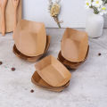 10Pcs Disposable Kraft Paper Boats Plates Trays Sushi Boat Box Food Paper Boxes. 