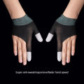 Game Gloves, Anti-Sweat Breathable, Touch Finger for Highly Sensitive Nano-Silver Fiber Material, Dot Silica Gel Palm Non-Slip Design, Support Almost All Mobile Product size: free size. 