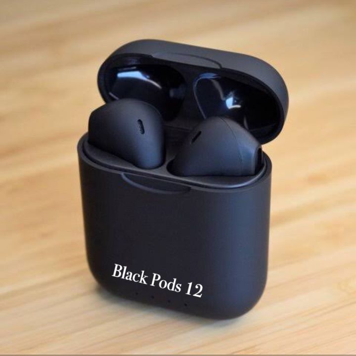 i12 Double Airpods Wireless Bluetooth Hand Free with Power Bank Pod Stereo Earphones White bluetooth ear phone for all cell phones use Daraz.pk