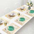 Placemats Table Mat For Dining Table Heat Resistant Plate Mat Rectangle Set Of 6 (Golden). 