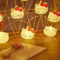 Hello Kitty Light String For Decoration For Bedroom And Children's Room 10 Lights USB + Cell Operated. 
