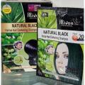 6 Sachet Natural Black Colour Herbal Hair Darkening Shampoo. 