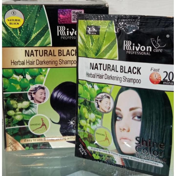 6 Sachet Natural Black Colour Herbal Hair Darkening Shampoo