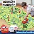 Puzzle Racer Car Track, Puzzle Racer Kids Car Track Set, Puzzle Track Car Play Set, Children Puzzle Electric DIY Assembly Railcar Track For Kids 5pcs 15pcs 25pcs Automatic Rail City in Multiple themes Ocean forest Dino Aerospace Educational Learning Toys. 