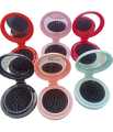 Folding Hair Brush Pocket Comb With Mirror Set Mini Travel Compact Foldable Gift. 