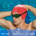 【Footprint】 Swimming Cap, Silicone Swim Cap For Women Men, Durable Non-Slip Waterproof Swim Cap Protect Ears, Long Hair For Adults, Older Kids, Boys And Girls. 