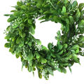 Realistic Artificial Buxus Sinica Wreath Garland Home Door Hanging Decor Headwear. 