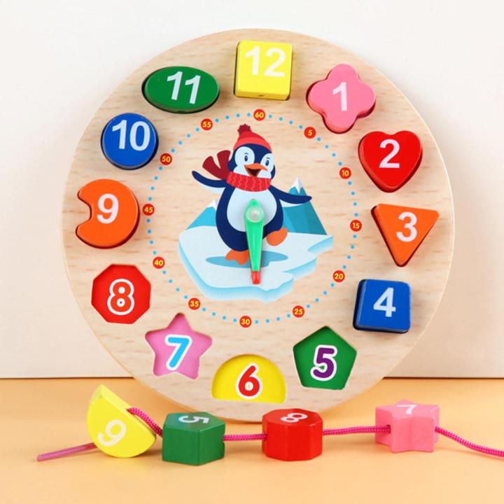 Alarm Clock Puzzle Jigsaw Puzzle Children Educational Toys Develop Digital /Shape /Color Cognition Hand-eye Coordination D5QA