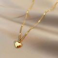 18K Gold Plated Love Heart Stainless Steel Necklace Popular Clavicle Chain simple Classical Heart Pendant Necklaces jewelry. 