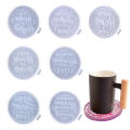 Coaster Silicone Mold Letter Design Silicone Diy Round Coaster Epoxy Resin Mold 7Pcs Coaster Molds For Diy Art Craft Cup Mats, Bar Coasters, Novelty Drink Coasters Silicone Mold.