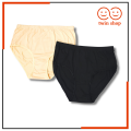 Twin Shop Pack of 2 Underwear Panties for Girls Women Soft Cotton Silk Panties for Girls Black-Skin Color. 