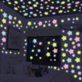 Pack of 100 3D Stars Glow in the Dark Wall Stickers Luminous Fluorescent for Kids Room Bedroom Ceiling Home Decor. 