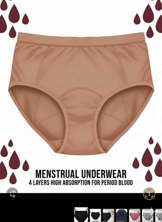 (Hygein:%20Largest%20Variety%20of%20Periods%20Care%20products)%20Leak%20Proof%20Medium%20Absorbent%204%20Layered,%20No%20Wet%20Feelings%20Period%20Panty,%20Period%20Underwear,%20Period%20Brief%20-%20Premium%20Quality%20and%20Comfortable%20-%20Image%209