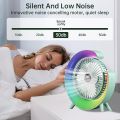 Colorful Desktop Fan | USB Rechargeable, Silent, 3-Speed with LED Ambient Light. 