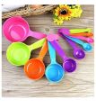 ( 10 PCS SET )Measuring Cups and Spoons Set, 5 Plastic Colourful Dosing Spoons, 5 Plastic Measuring Spoons Cup, for Measuring Dry and Liquid Ingredients, for Kitchen, Cooking, Baking. 