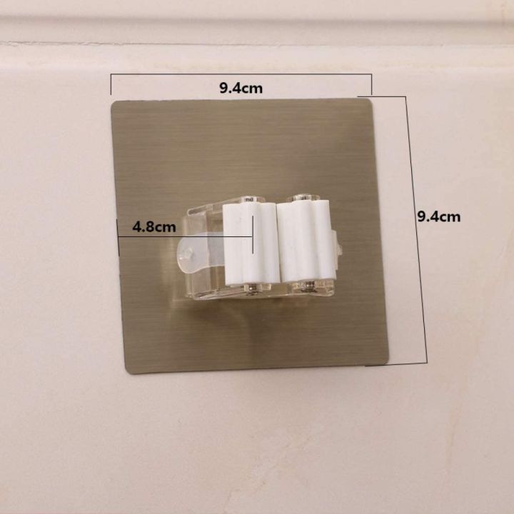 Mop%20Holder%20Mop%20Clip%20Broom%20Holder%20Wall%20Mount%20Self%20Adhesive%20Kitchen%20Bathroom%20Silver%20-%20Image%204