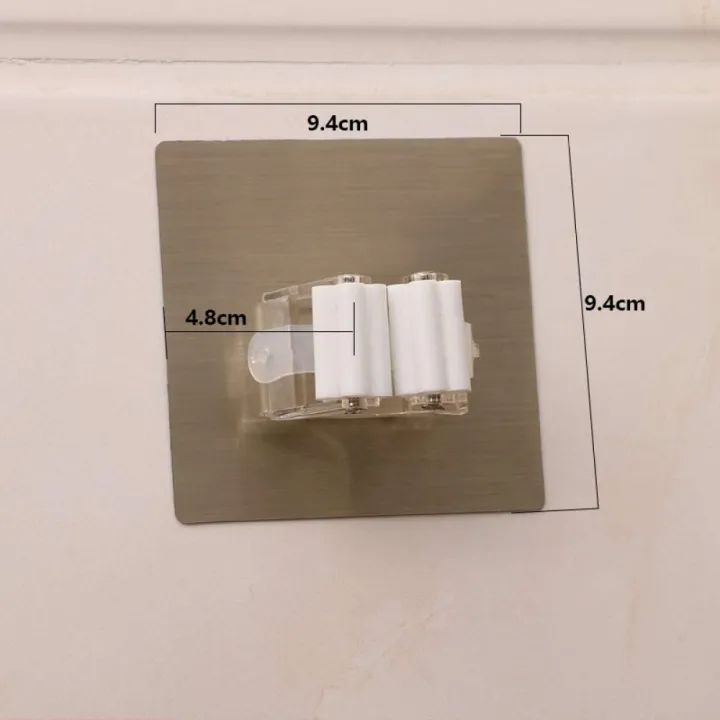 Mop%20Holder%20Mop%20Clip%20Broom%20Holder%20Wall%20Mount%20Self%20Adhesive%20Kitchen%20Bathroom%20Silver%20-%20Image%204
