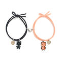 Hand Knitting Bear Pendant Hearts Magnetic Couple Bracelet Charm Women Men Valentine's Day Gifts BT262. 