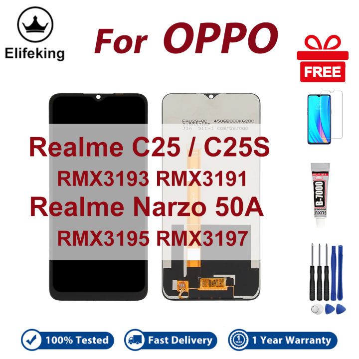 LCD No Frame For OPPO Realme C 25 C25S Narzo 50A Display Touch Screen Digitizer Assembly Replacement Parts RMX3193