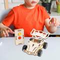 DIY Mini Control Car Toy, Experiment Project Learning Toy, Wooden Car Vehicle Model for Gifts Boys. 