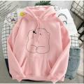 Pink Bear Fleece Full Sleeves Pull Over Hoodie. 