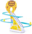 Children Duck Climbing Stairs Toy Roller Coaster Toy Set Duck Race Track Set With LED Flashing Lights, Music - B10456. 