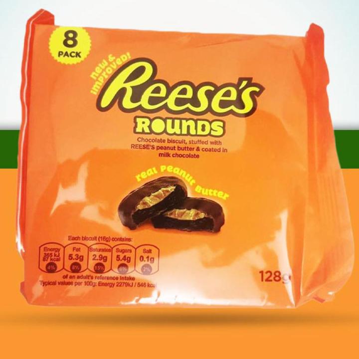 Reese's Rounds Chocolate Biscuit Stuffed with Reese's Peanut Butter & Coated in Milk Chocolate (128 gram Pack)