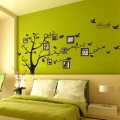 Traditional Family Tree Wall Decals with Photo Frames - Leaf Pattern PVC Wall Stickers, Self-Adhesive Detachable Tree Branch Decor for Living Room, Entryway, Bedroom. 