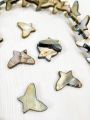 15pcs Natural Flat Butterfly Black or Beige border Mother of Pearl Abalone Sea Shell Beads for Crafting - DIY Crafting Elegant Jewelry Making Supplies. 