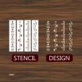 Flower Border Stencil for Wall and Craft Projects, Embossing and Stamping Design. 