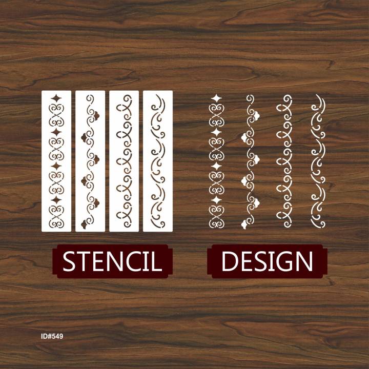 Flower%20Border%20Stencil%20for%20Wall%20and%20Craft%20Projects,%20Embossing%20and%20Stamping%20Design%20-%20Image%204