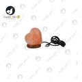 Heart Shape USB Himalayan Salt Lamp with 7 Colors Changing, Lovely Round Crystal Salt Rock Lamp for Living Room, Home Deco, Office, Holiday Gift - Hand Carved, Wood Base-Glory Art. 