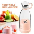 USB Rechargeable Juicer Blender 6 Blades Electric Blender Mini Portable Personal Size USB Rechargeable Mixer 380ml Food Grade Water Bottle Portable Fruit Juicer Machine (Double Click Start) By Bee To Door. 