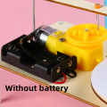 DIY Kids Creative Assembled Wooden Electric Plotter Kit Model Automatic Painting Drawing Robot Science Physics Experiment Toy. 
