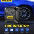 Steelmate T5 Air Compressor Pump Portable Tire Inflator - 12V DC with Digital Pressure Gauge, Auto Shut Off, Emergency LED Light for Car, Bicycle, Balloons. 