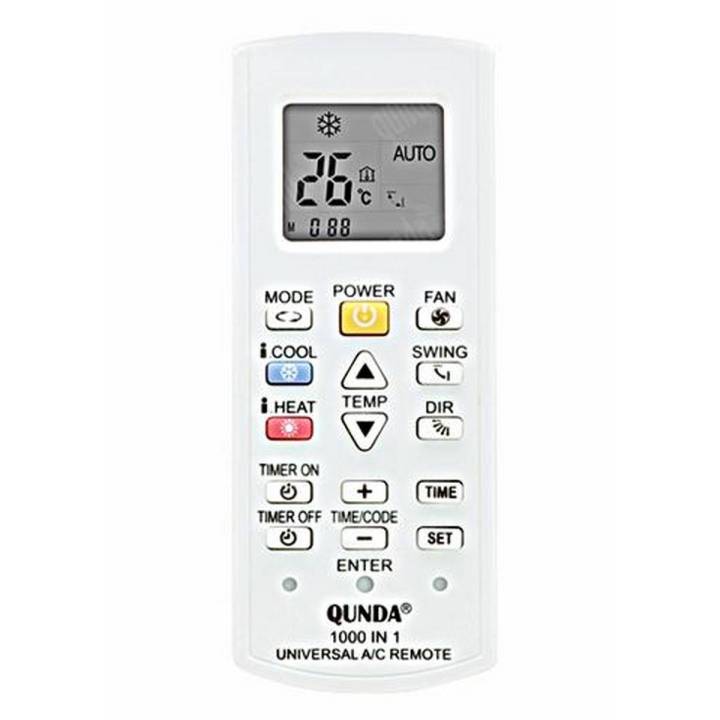 Universal Remote AC Split & Inverted with LCD 1000 In 1 - White