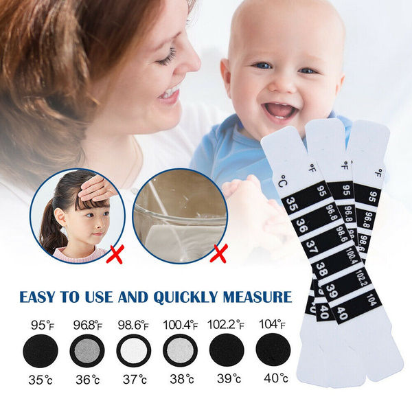 5PC Kids Forehead Strip Head Thermometer Check Childs/Baby Fever Body Temperature Sticker