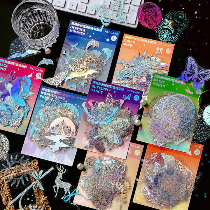 45 pcs Flash dream Series Decorative laser Stickers Scrapbooking diy ...