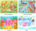 Stars Shopping Puzzles Collection Wooden Jigsaw Puzzles for Toddler /Tiny, Square, Rectangular  Puzzles. 